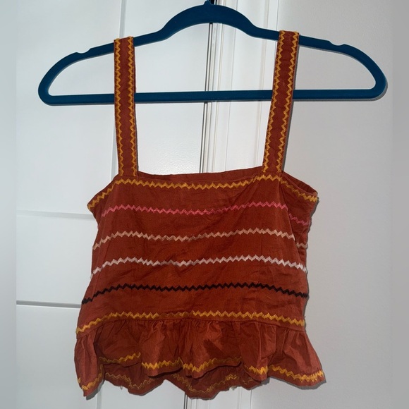 Forever 21 Orange Crop Tank Top with Embellished Peplum - Picture 2 of 3